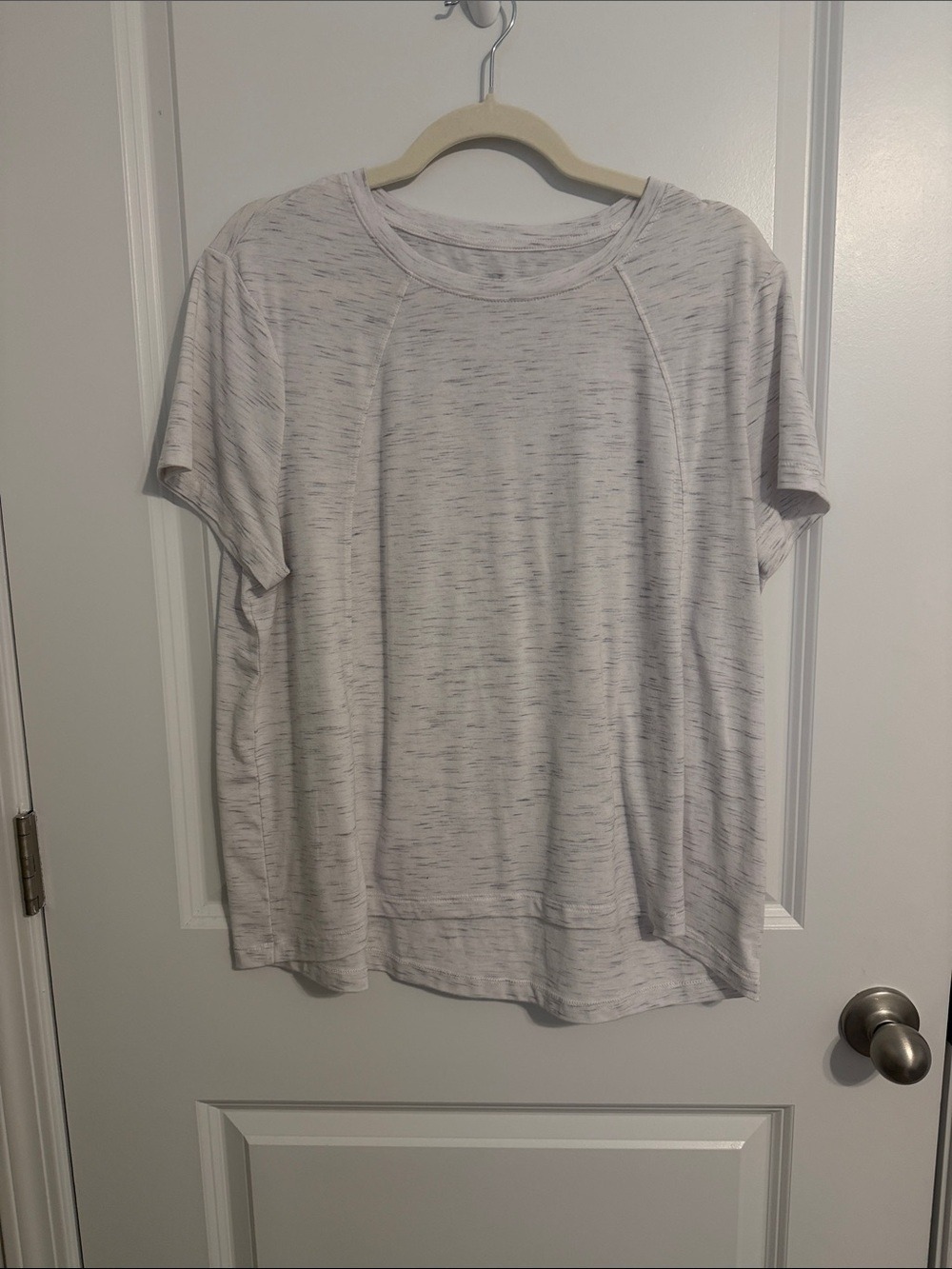 Avia Women's Heathered Cream Short Sleeve Tee XL Relaxed Fit